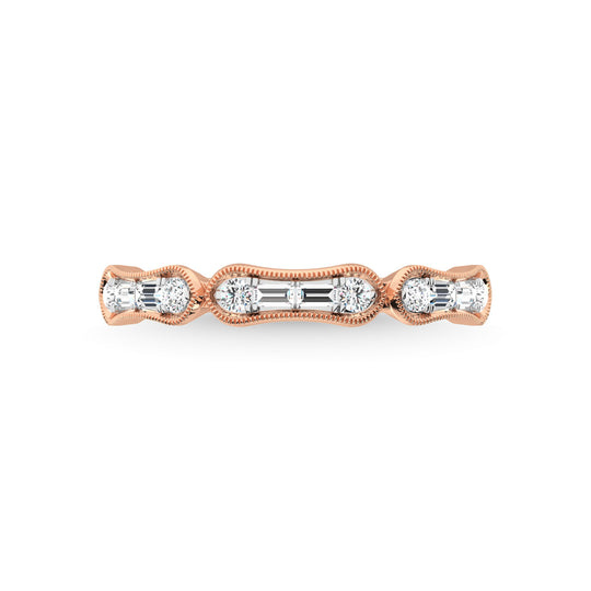 Diamante en oro rosa de 14 quilates de 1/4 qt. total Anillo de aniversario