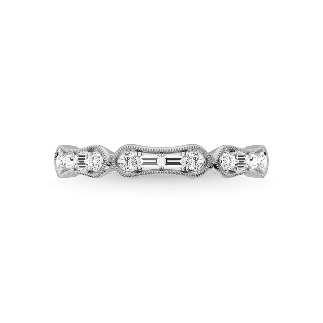Diamante de oro blanco de 14 quilates de 1/4 qt. total Anillo de aniversario
