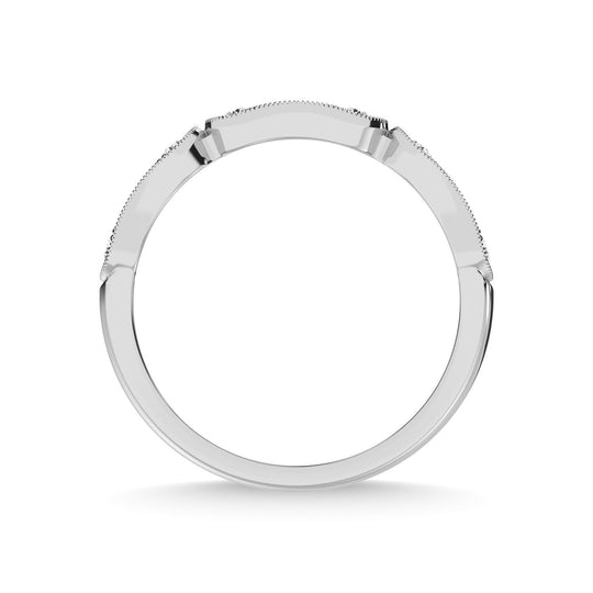 Diamante de oro blanco de 14 quilates de 1/4 qt. total Anillo de aniversario