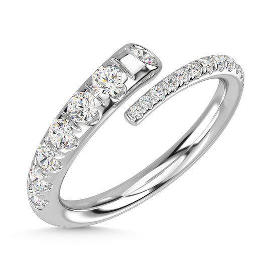 Diamante de oro blanco de 14 quilates de 1/2 qt. total Anillo de moda