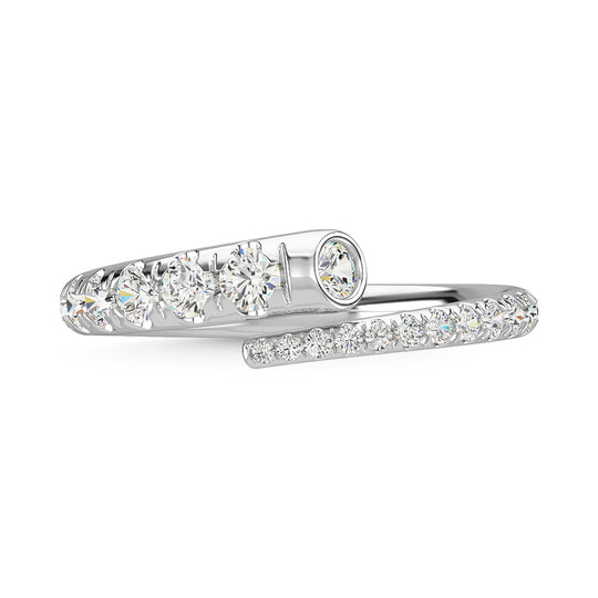 Diamante de oro blanco de 14 quilates de 1/2 qt. total Anillo de moda