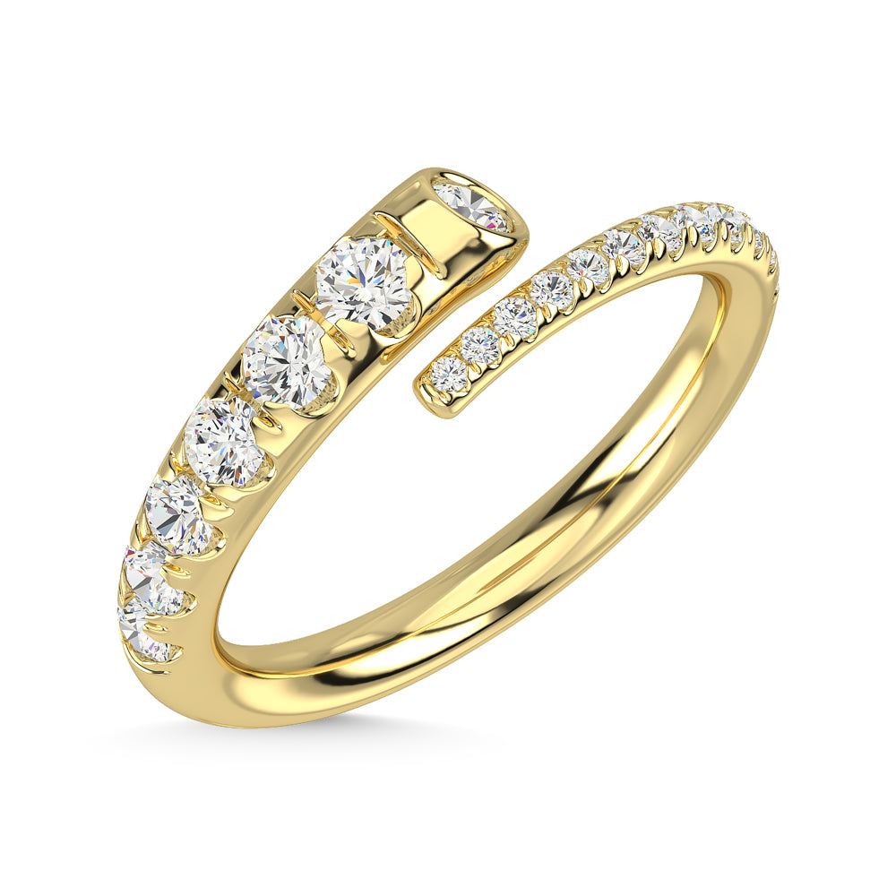 Diamante de oro amarillo de 14 quilates de 1/2 qt. total Anillo de moda