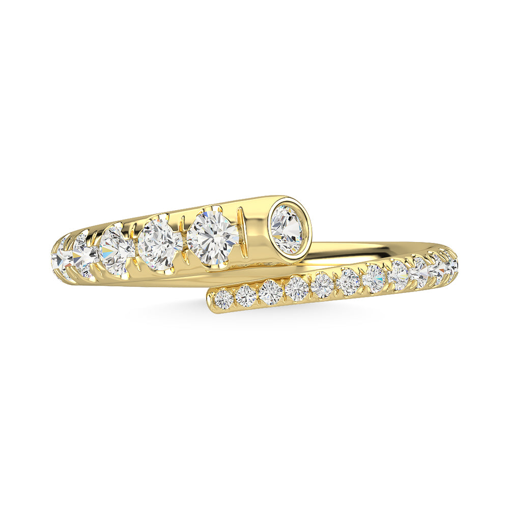 Diamante de oro amarillo de 14 quilates de 1/2 qt. total Anillo de moda