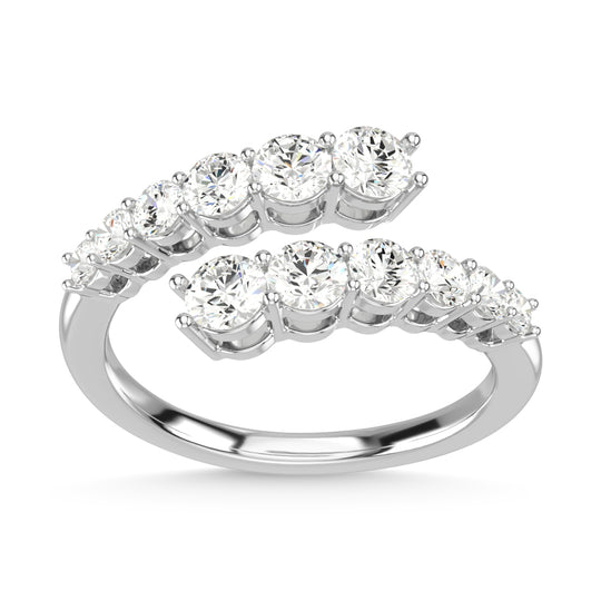 Diamante en oro blanco de 14 quilates de 1 qt. total Anillo de moda
