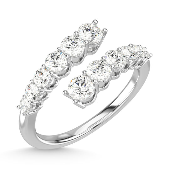 Diamante en oro blanco de 14 quilates de 1 qt. total Anillo de moda
