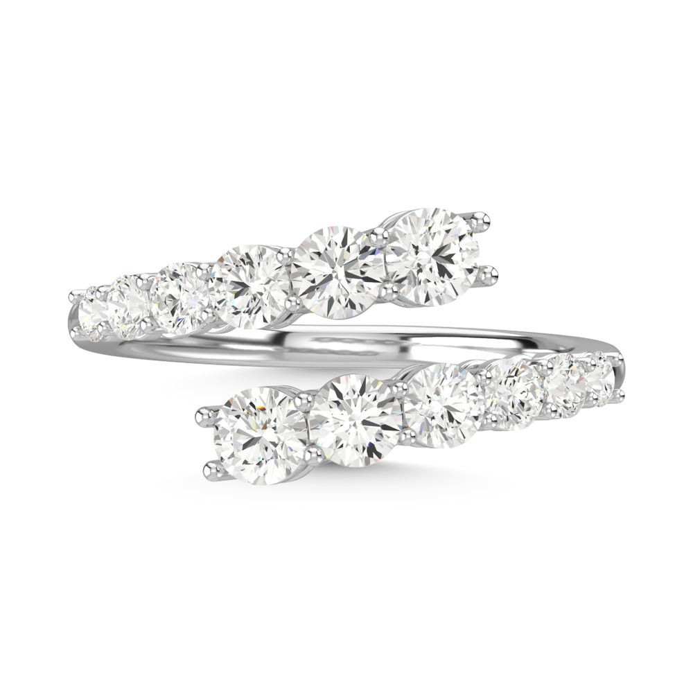 Diamante en oro blanco de 14 quilates de 1 qt. total Anillo de moda
