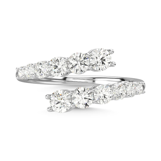 Diamante en oro blanco de 14 quilates de 1 qt. total Anillo de moda