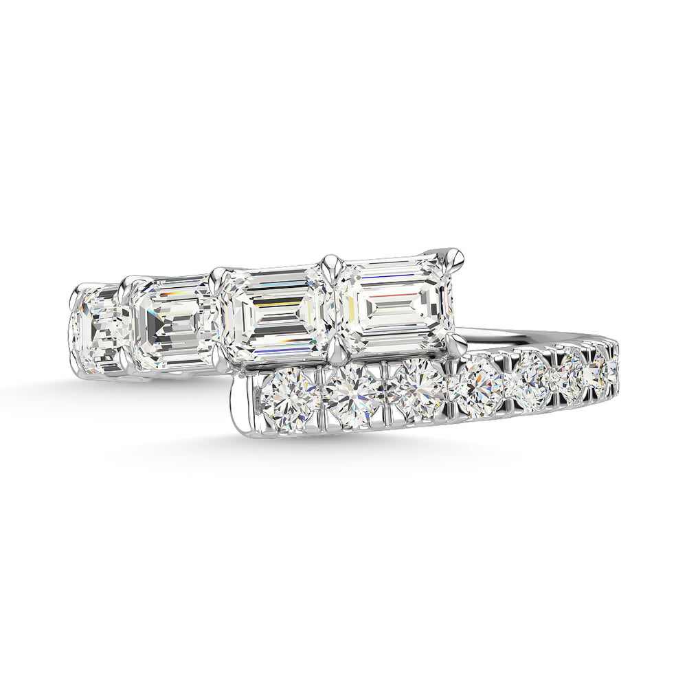 Diamante en oro blanco de 14 quilates de 1 7/8 quilates total. Anillo de moda