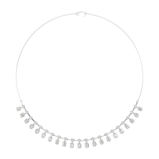 Diamond in 14K white gold, 3.5 carats total. Fashion pendant
