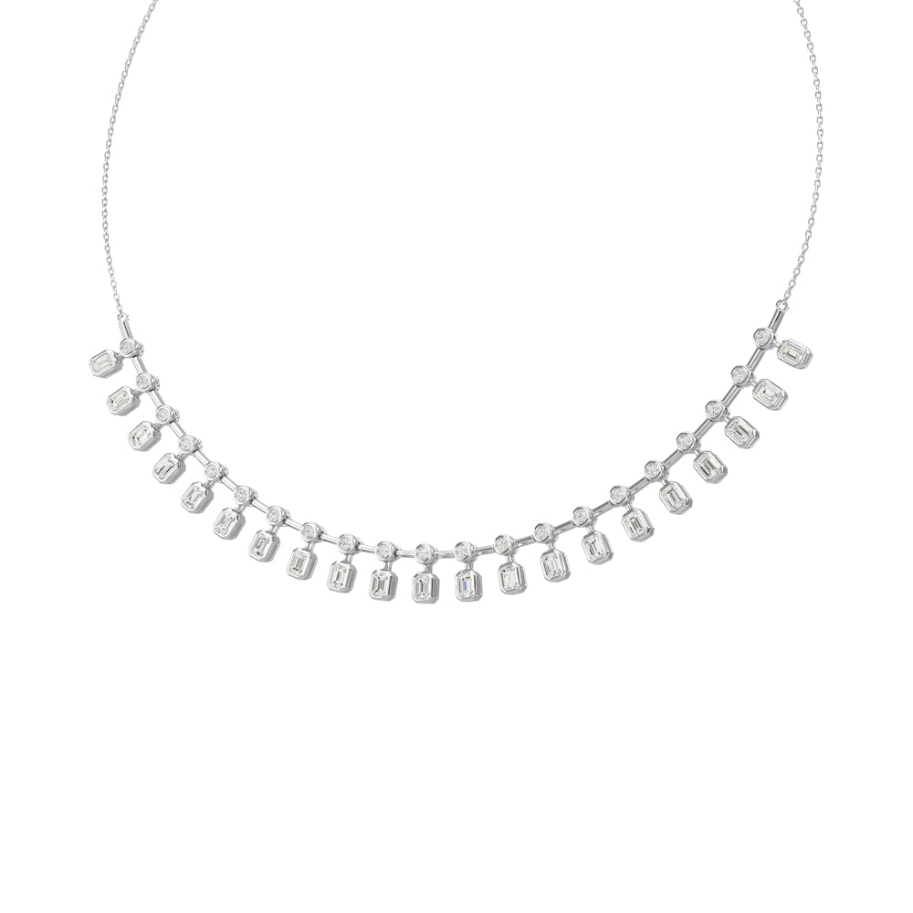 Diamond in 14K white gold, 3.5 carats total. Fashion pendant