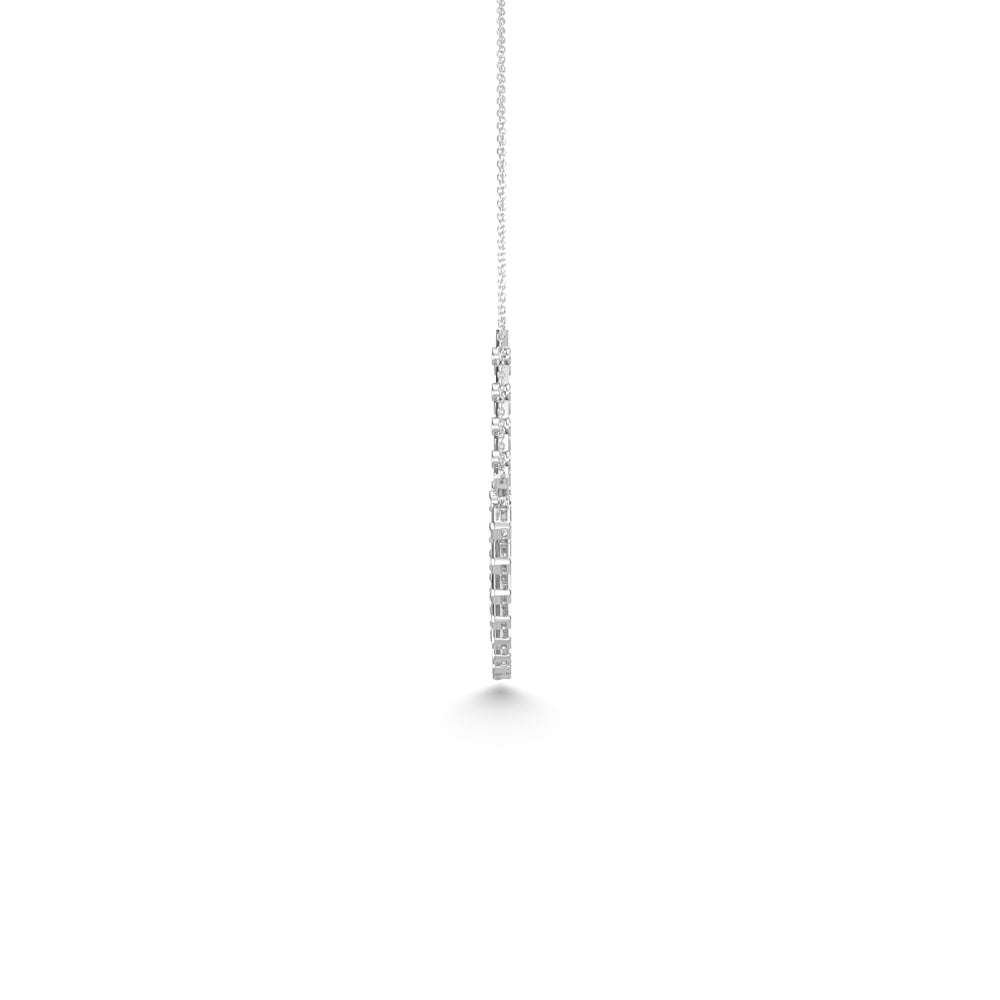 Diamond in 14K white gold, 3.5 carats total. Fashion pendant