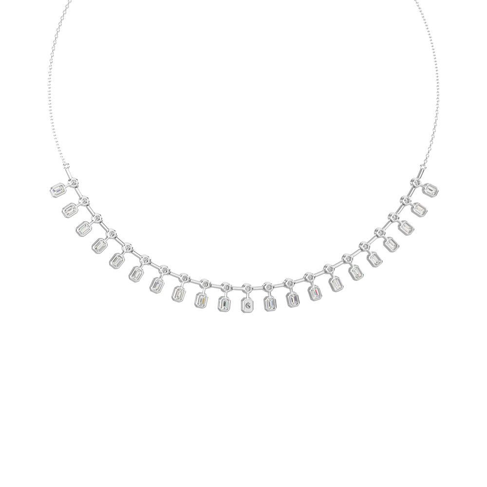 Diamond in 14K white gold, 3.5 carats total. Fashion pendant