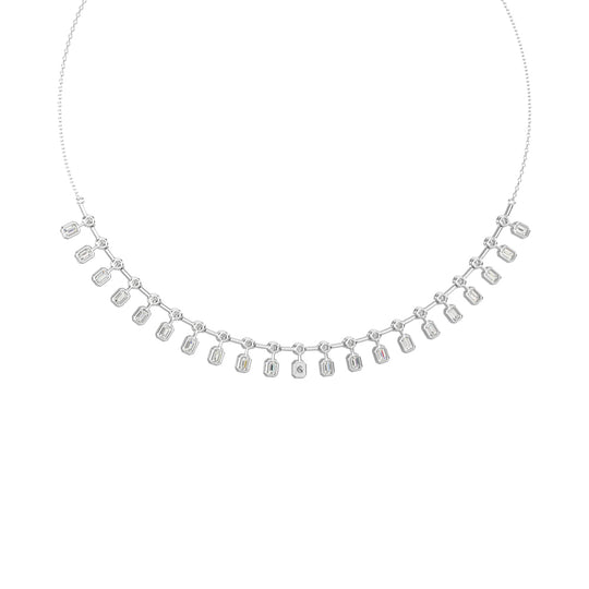 Diamond in 14K white gold, 3.5 carats total. Fashion pendant