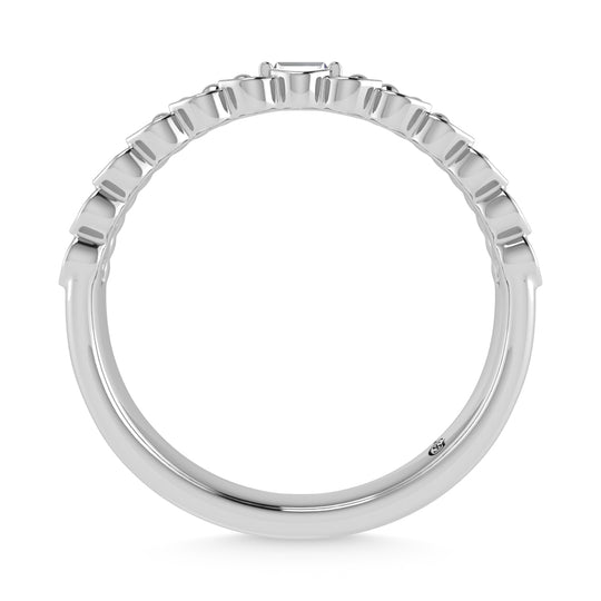 14K White Gold Diamond 1/10ct tw. Stackable band