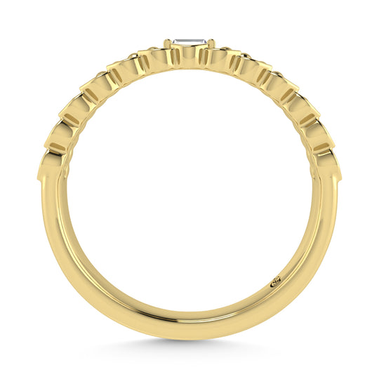 Diamante de oro amarillo de 14 quilates de 1/10 quilates total. Banda apilable