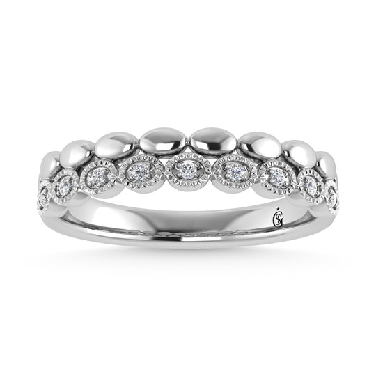 14K White Gold Diamond 1/20 ct tw. Stackable band