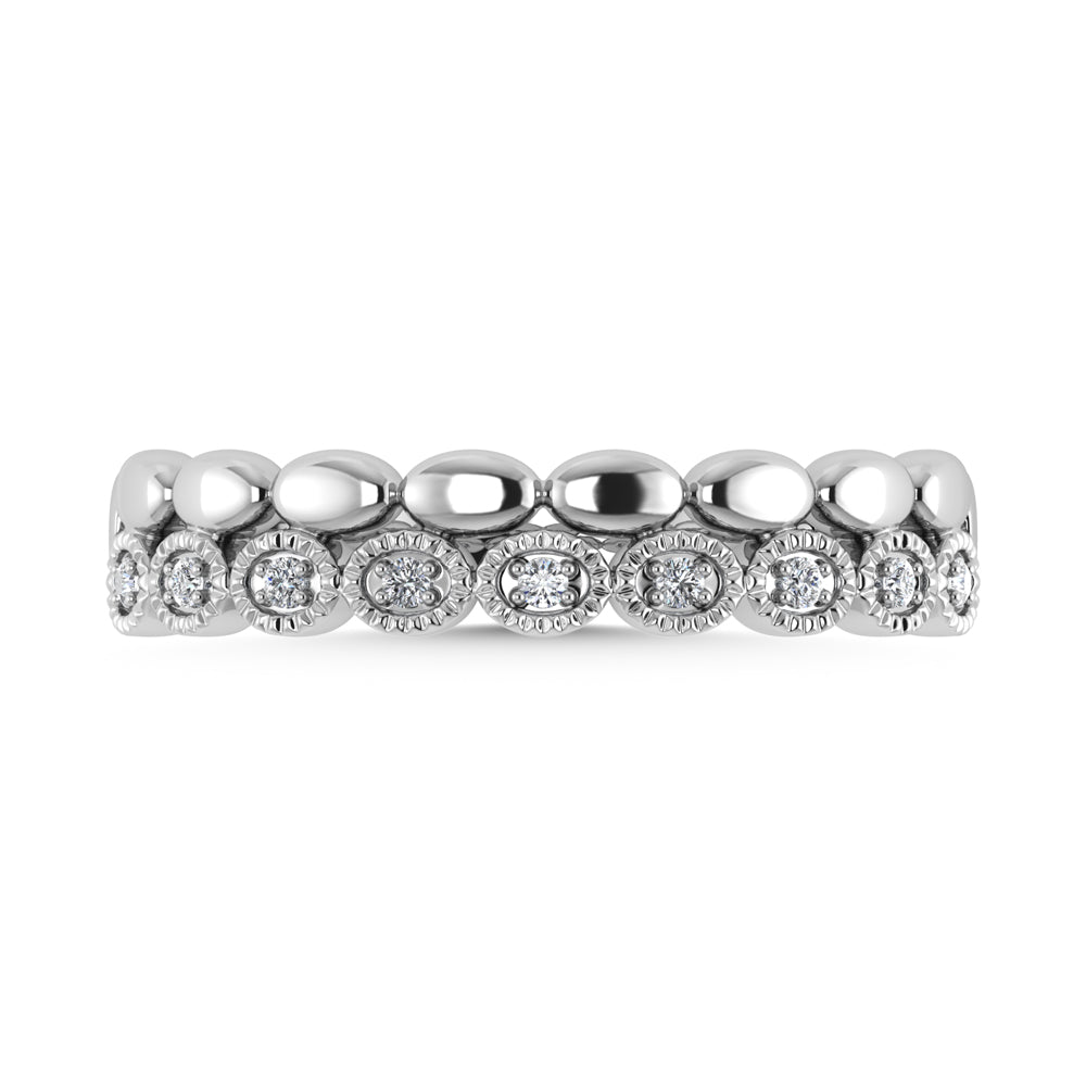 14K White Gold Diamond 1/20 ct tw. Stackable band