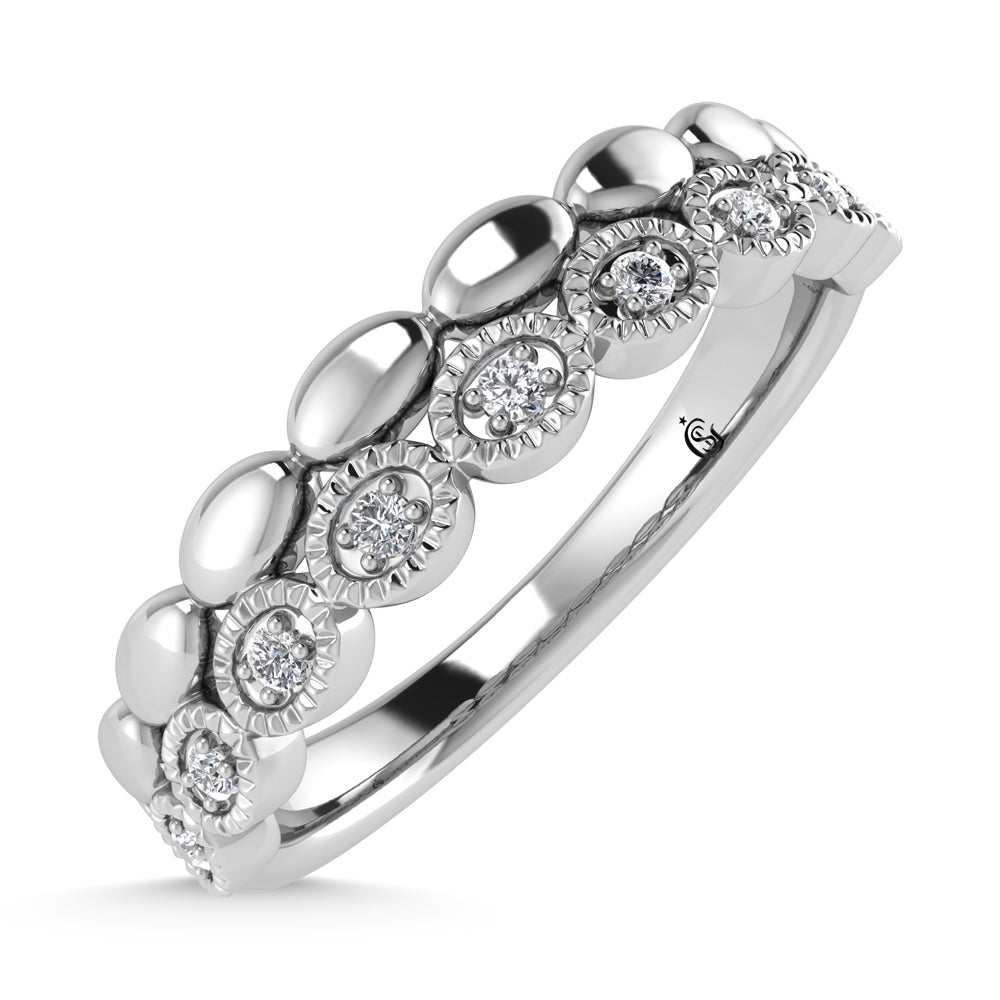 14K White Gold Diamond 1/20 ct tw. Stackable band