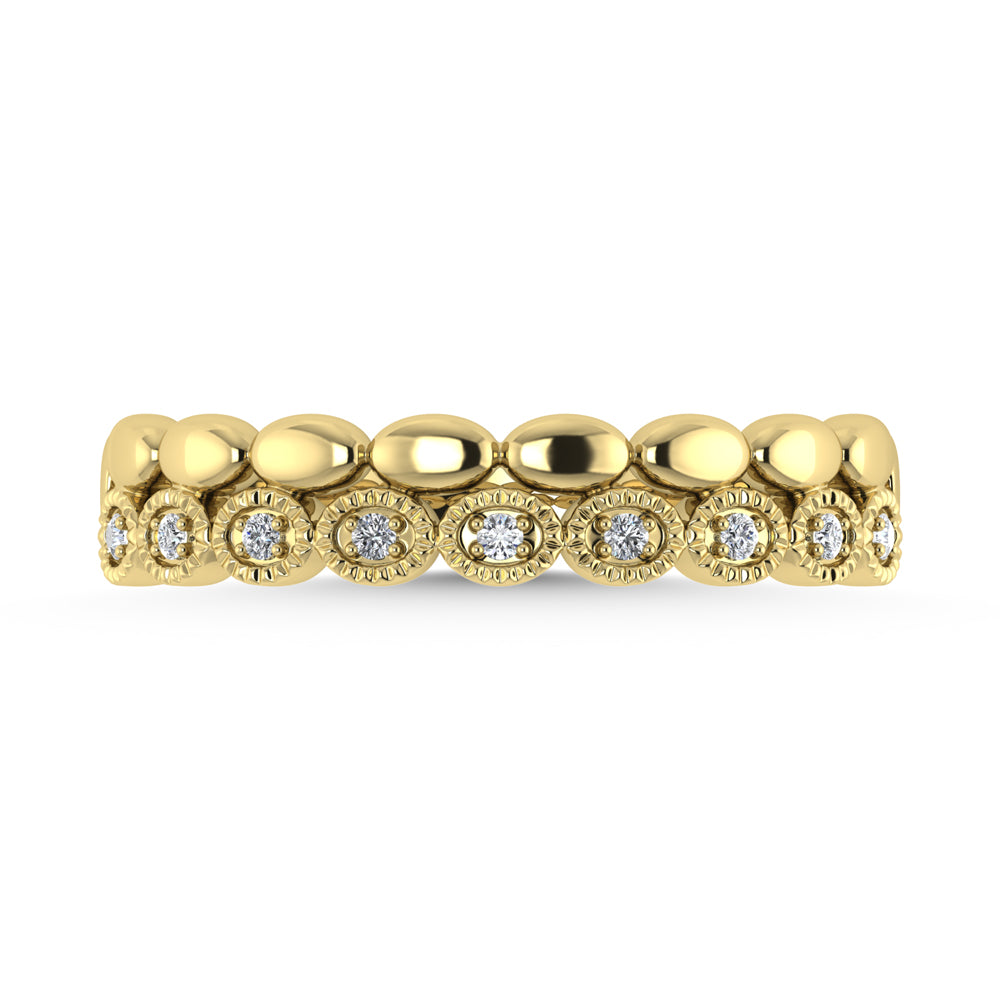 Diamante de oro amarillo de 14 quilates de 1/20 quilates total. Banda apilable