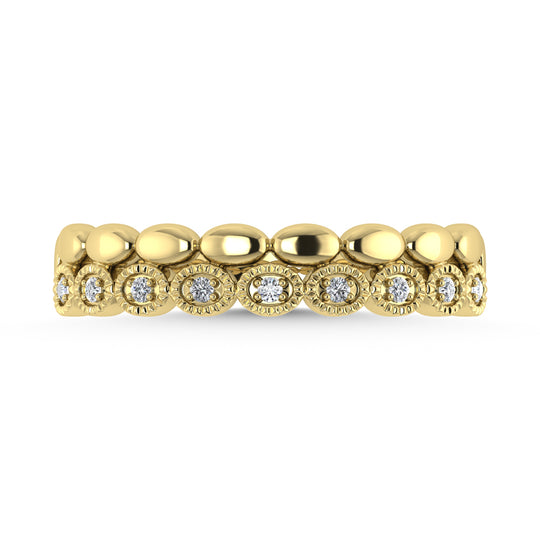 Diamante de oro amarillo de 14 quilates de 1/20 quilates total. Banda apilable