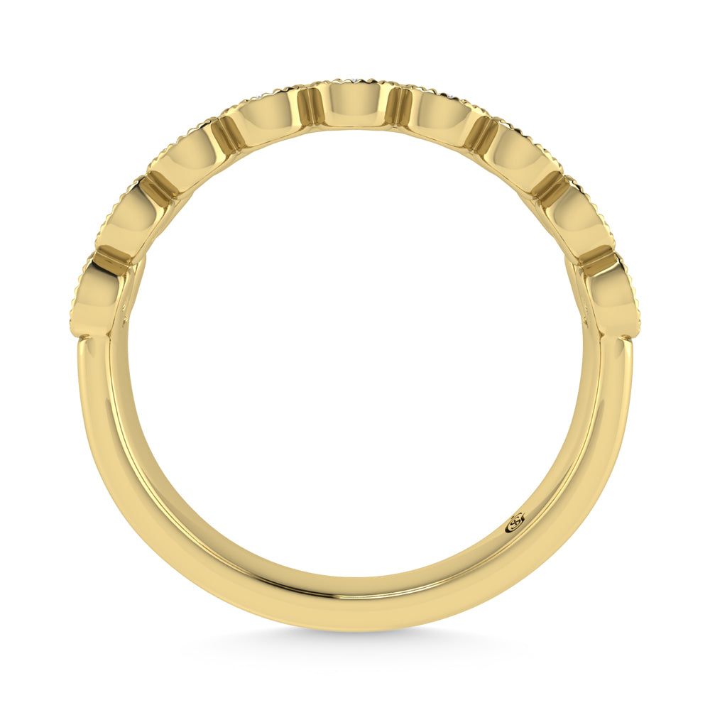 Diamante de oro amarillo de 14 quilates de 1/20 quilates total. Banda apilable