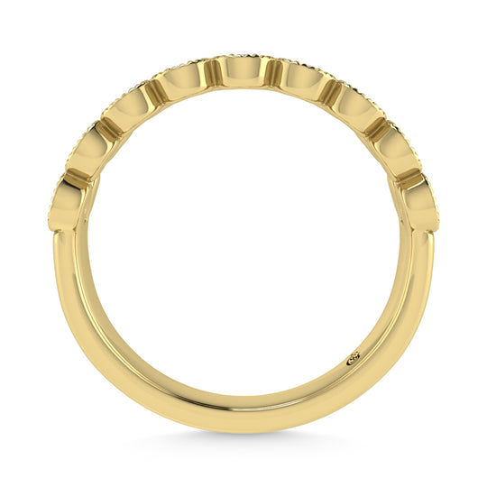 Diamante de oro amarillo de 14 quilates de 1/20 quilates total. Banda apilable