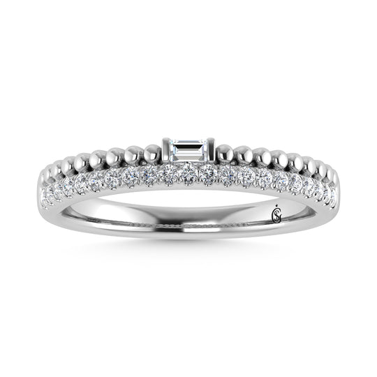 14K White Gold Diamond 1/6 ct tw. Stackable band