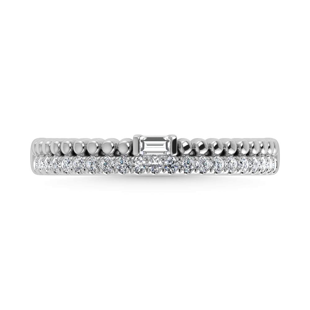 14K White Gold Diamond 1/6 ct tw. Stackable band