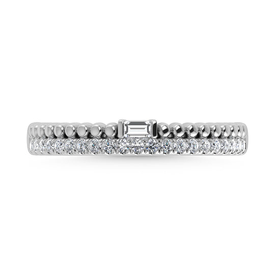 14K White Gold Diamond 1/6 ct tw. Stackable band