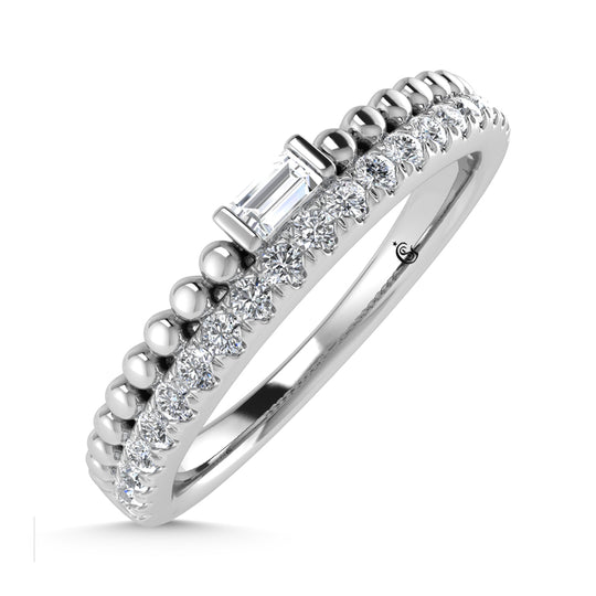 14K White Gold Diamond 1/6 ct tw. Stackable band