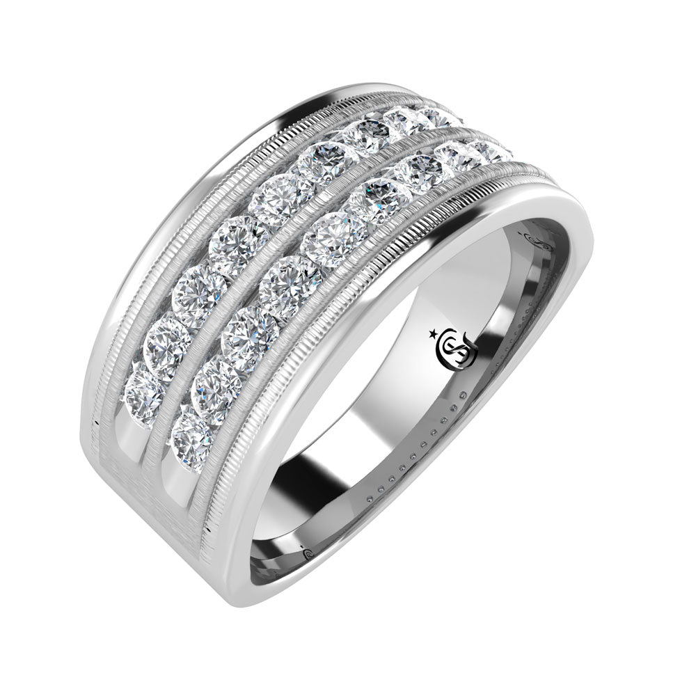 1 ct. 14K White Gold Diamond Men's Band
