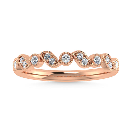Diamante en oro rosa de 14 quilates de 1/8 qt. total Banda apilable