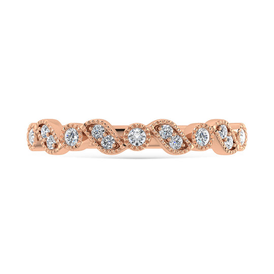 Diamante en oro rosa de 14 quilates de 1/8 qt. total Banda apilable