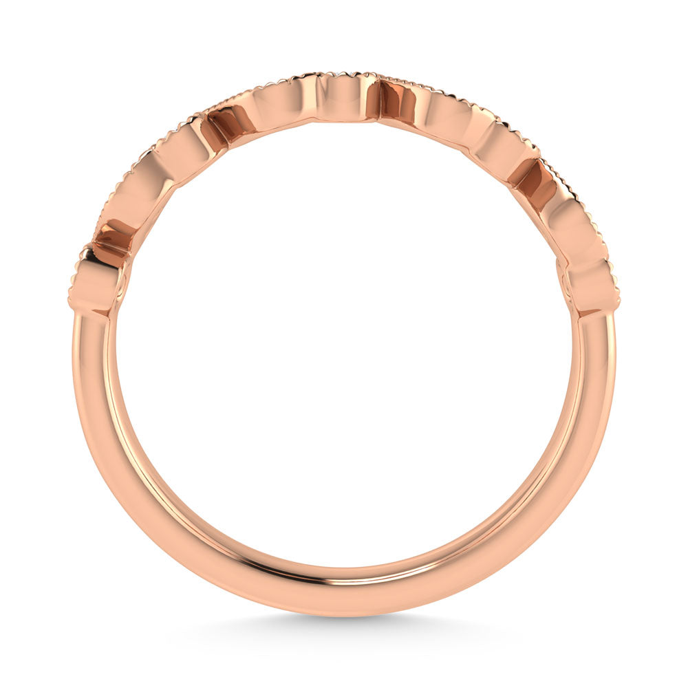Diamante en oro rosa de 14 quilates de 1/8 qt. total Banda apilable