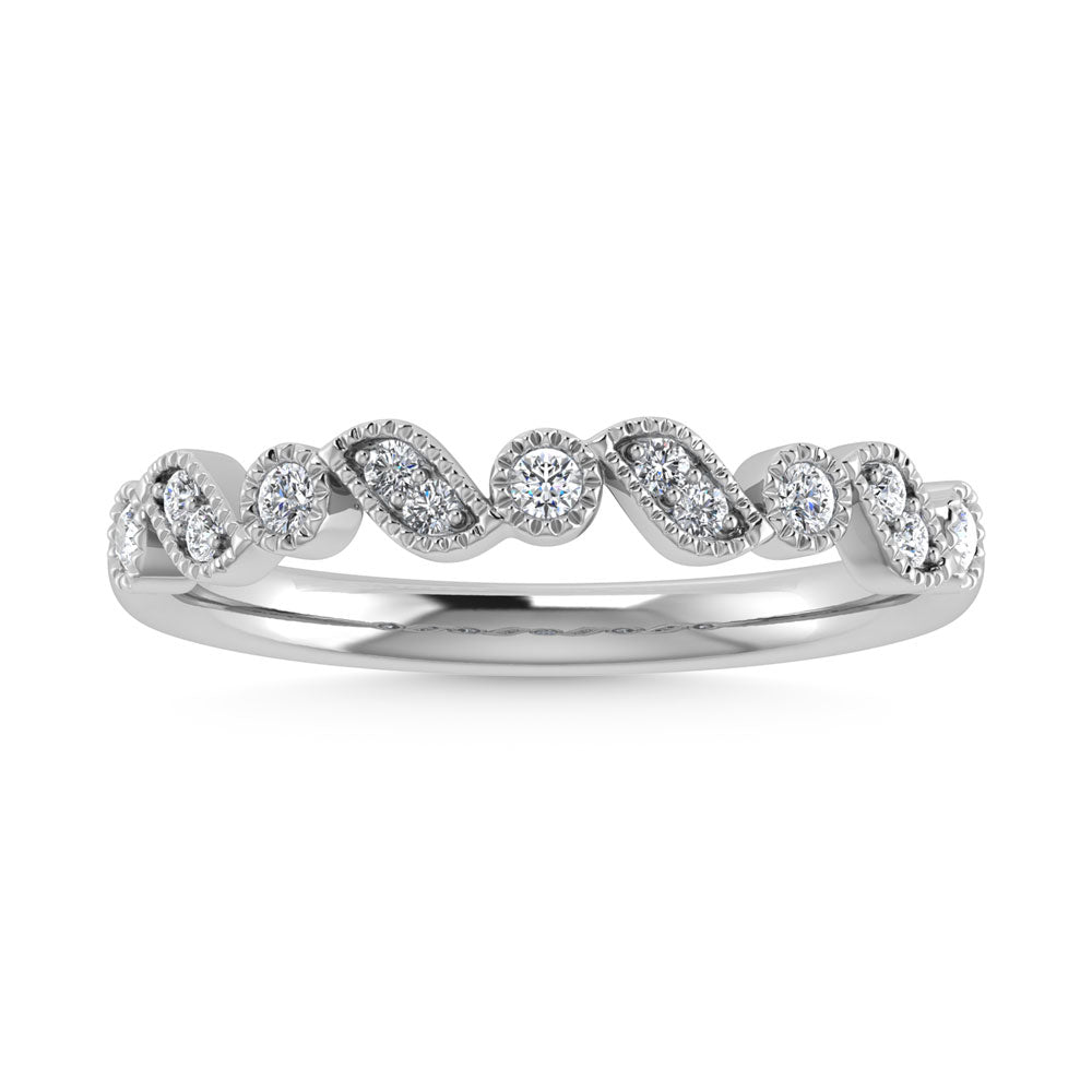 14k white gold diamond 1/8 carat total. Stackable band