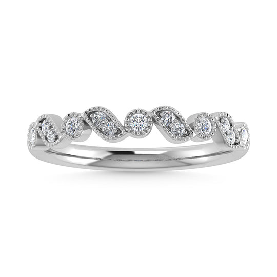 14k white gold diamond 1/8 carat total. Stackable band