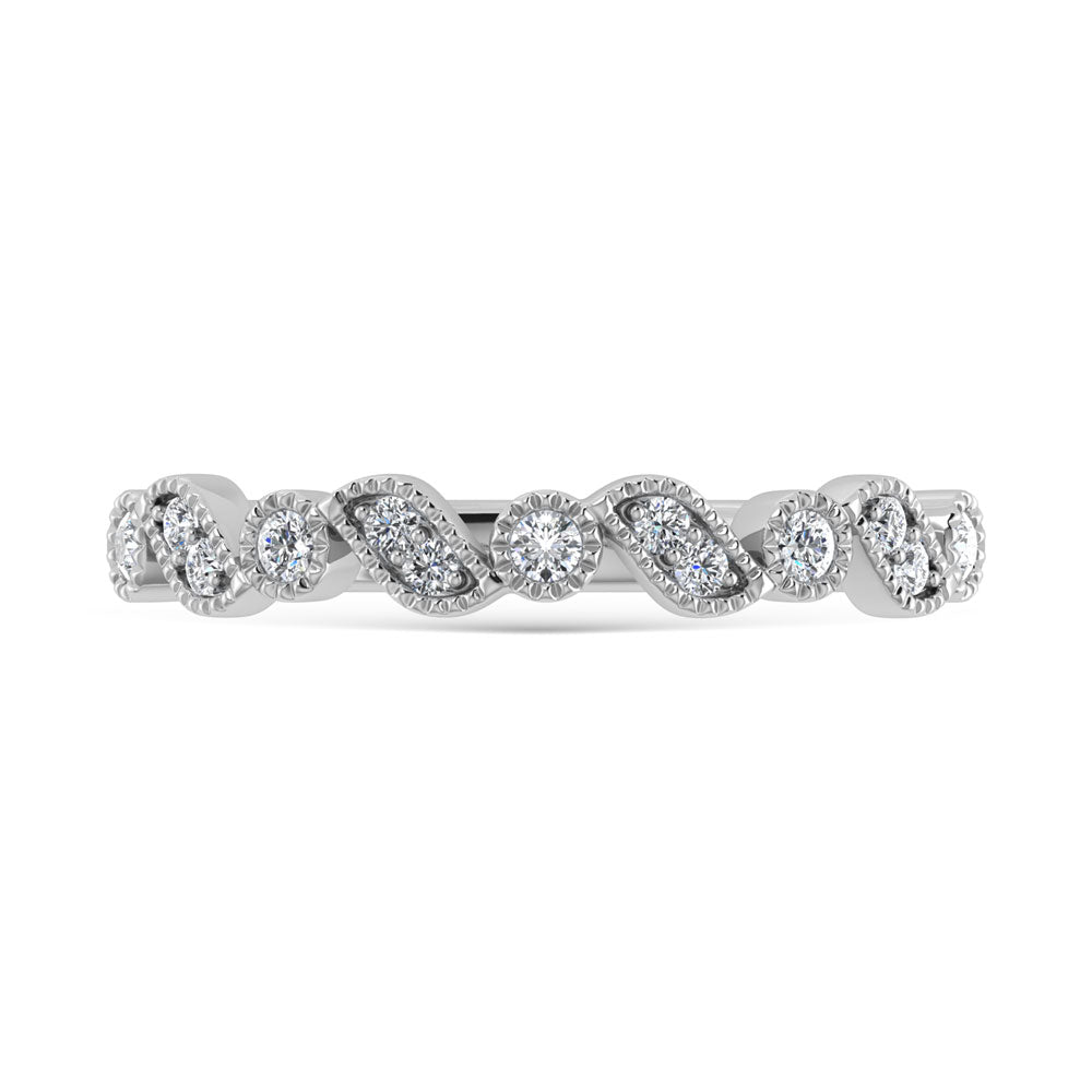 14k white gold diamond 1/8 carat total. Stackable band