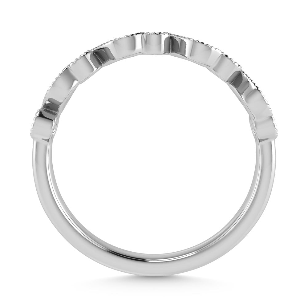 14k white gold diamond 1/8 carat total. Stackable band