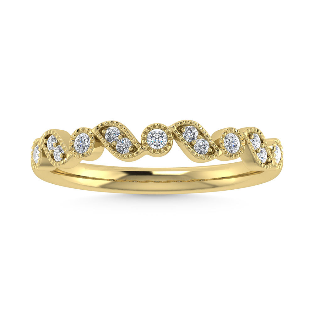 1/8 carat total 14k yellow gold diamond. Stackable band