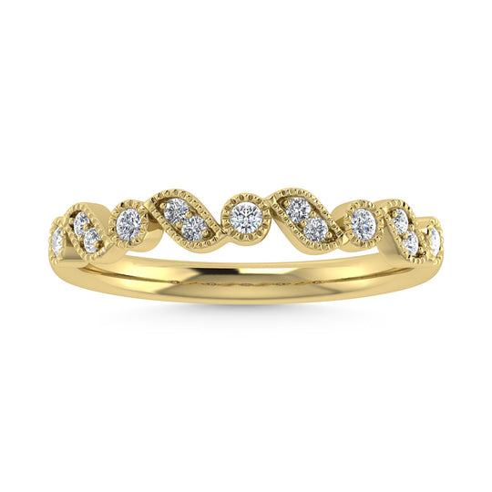 1/8 carat total 14k yellow gold diamond. Stackable band