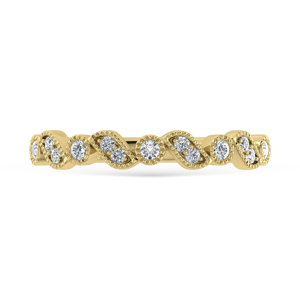 1/8 carat total 14k yellow gold diamond. Stackable band