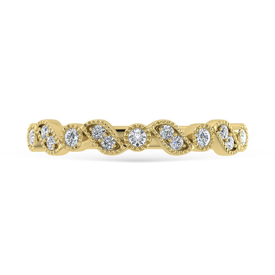 1/8 carat total 14k yellow gold diamond. Stackable band