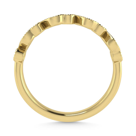 1/8 carat total 14k yellow gold diamond. Stackable band