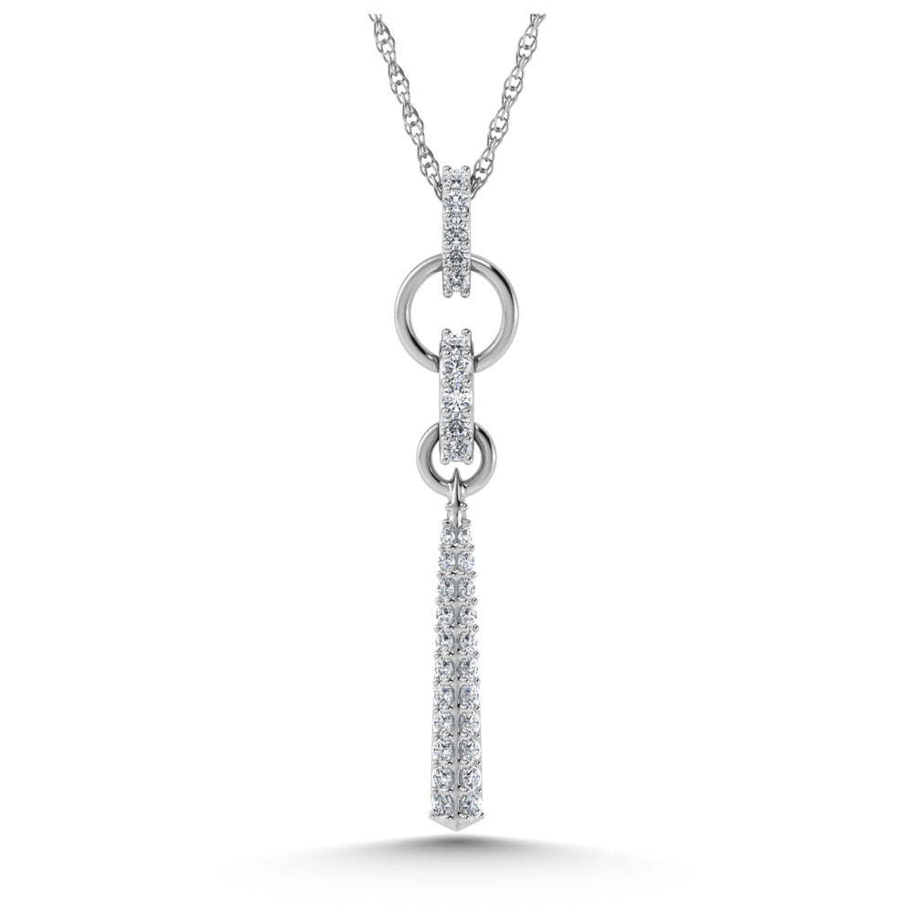 1/5 ct. 14K white gold diamond. Two. Fashion pendant