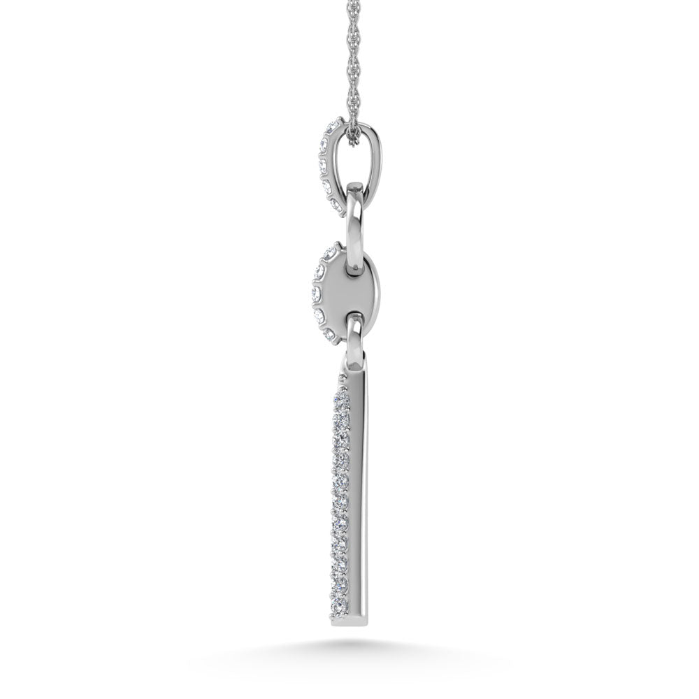 1/5 ct. 14K white gold diamond. Two. Fashion pendant