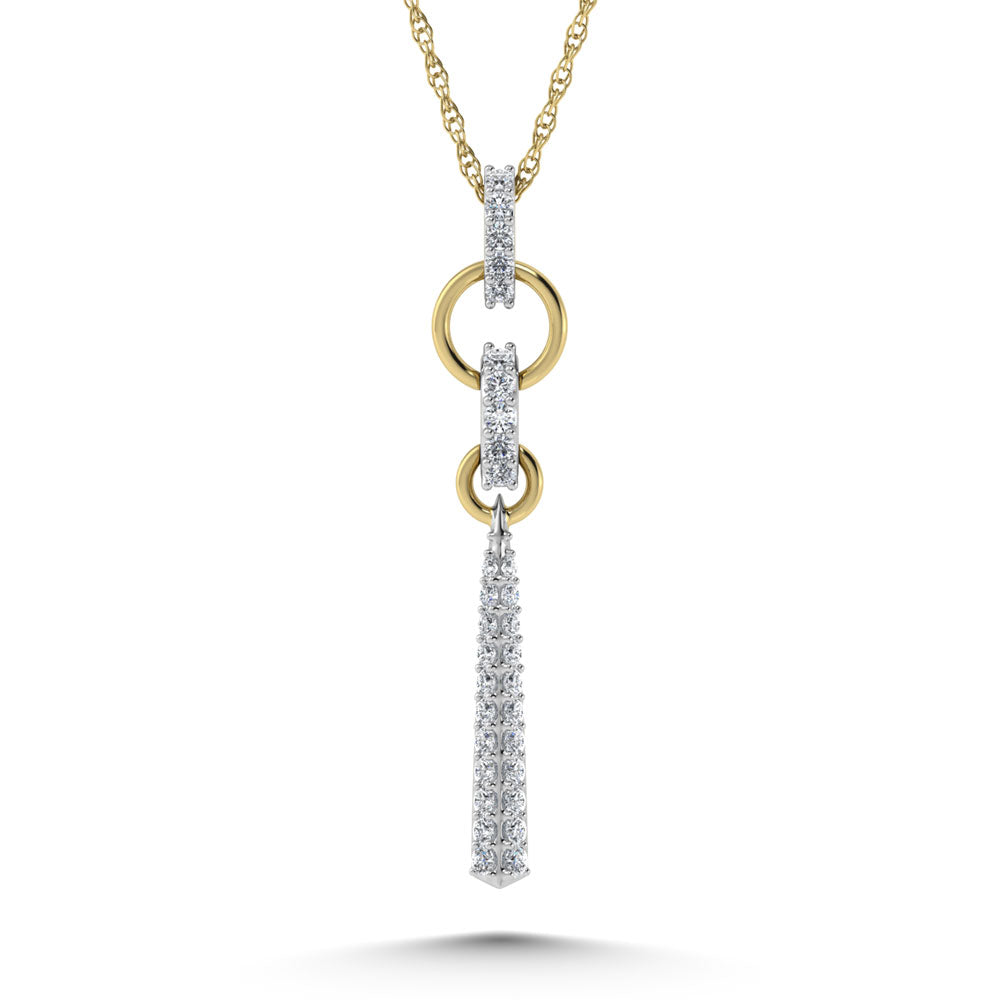 1/5 ct. 14K white gold diamond. Two. Fashion pendant