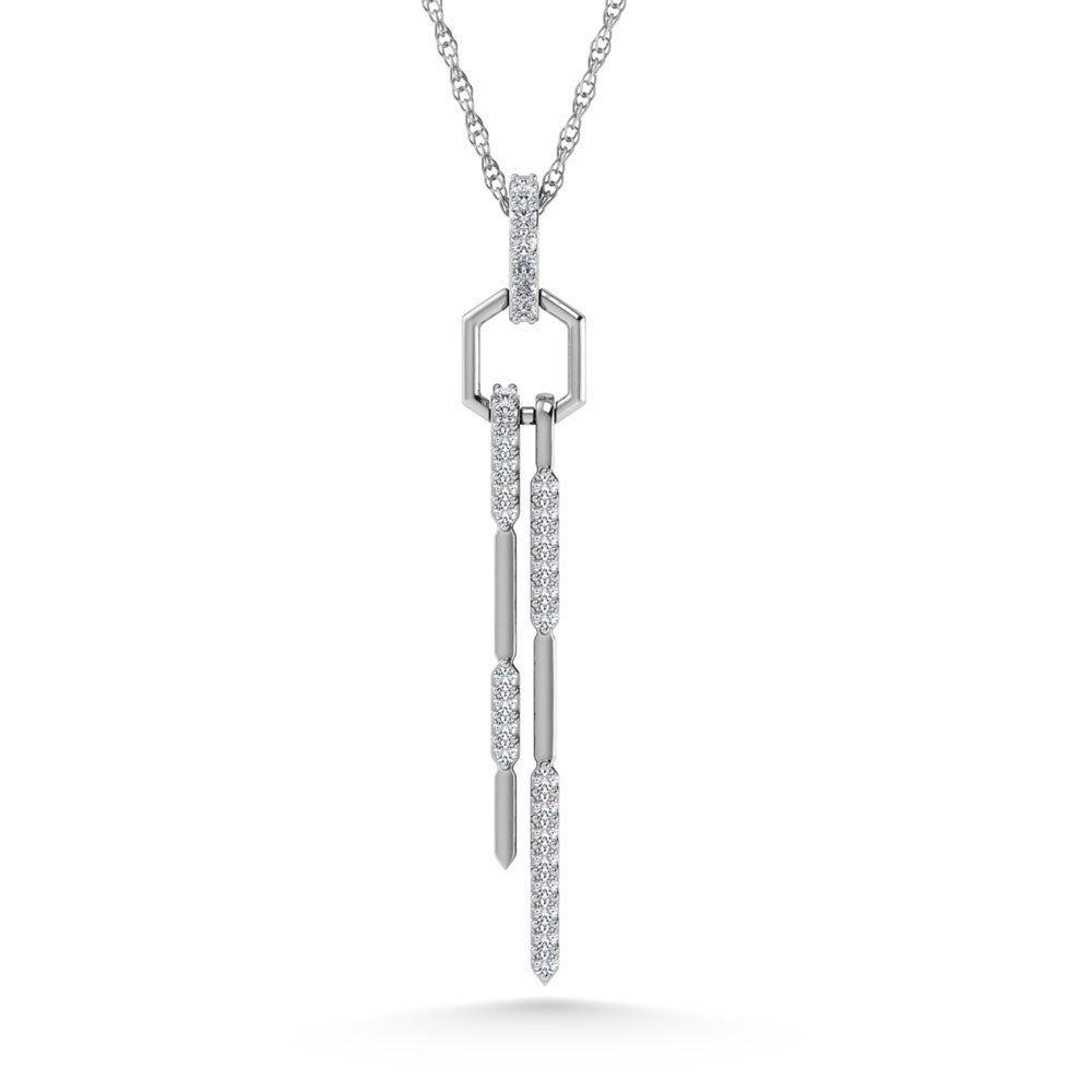 1/5 ct. 14K white gold diamond. Two. Fashion pendant