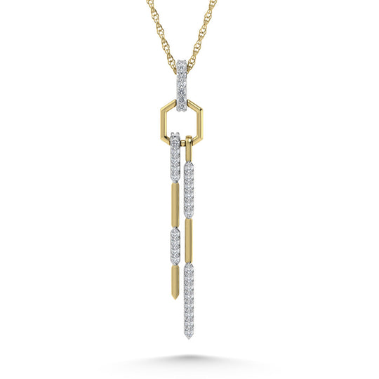 1/5 ct. 14K white gold diamond. Two. Fashion pendant