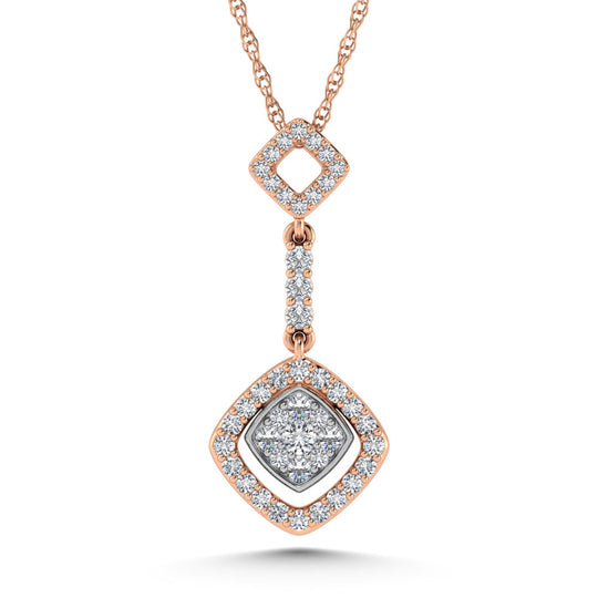 1/4 ct. 14K Rose Gold Diamond Two-Tone Fashion Pendant