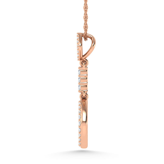 1/4 ct. 14K Rose Gold Diamond Two-Tone Fashion Pendant